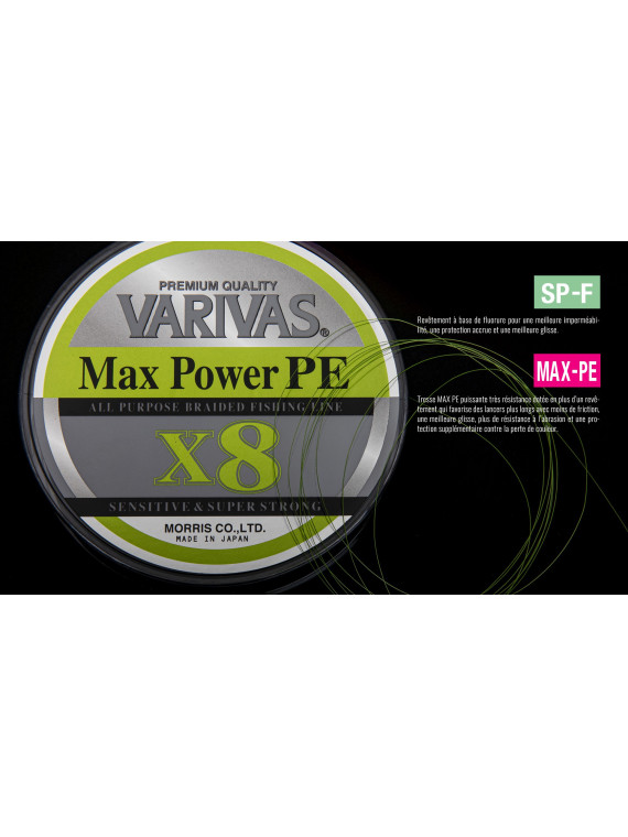 TRESSE VARIVAS MAX POWER X8 150M GREEN