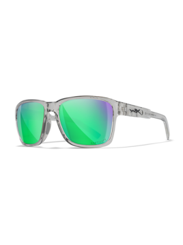 LUNETTES POLARISANTES WILEY X TREK CAPTIVATE GREEN MIRROR / GLOSS CRYSTAL LIGHT GREY FRAME